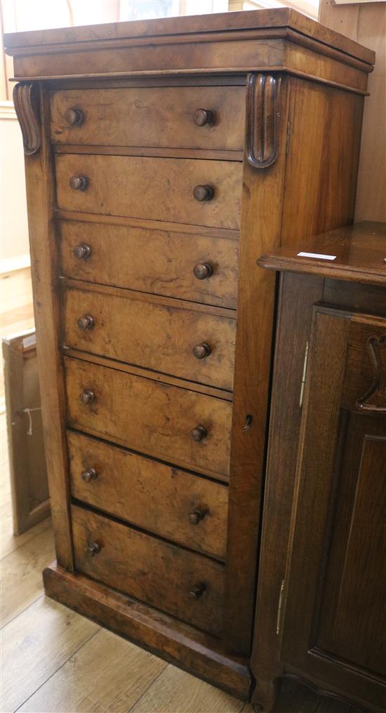 A walnut wellington chest, H.126cm